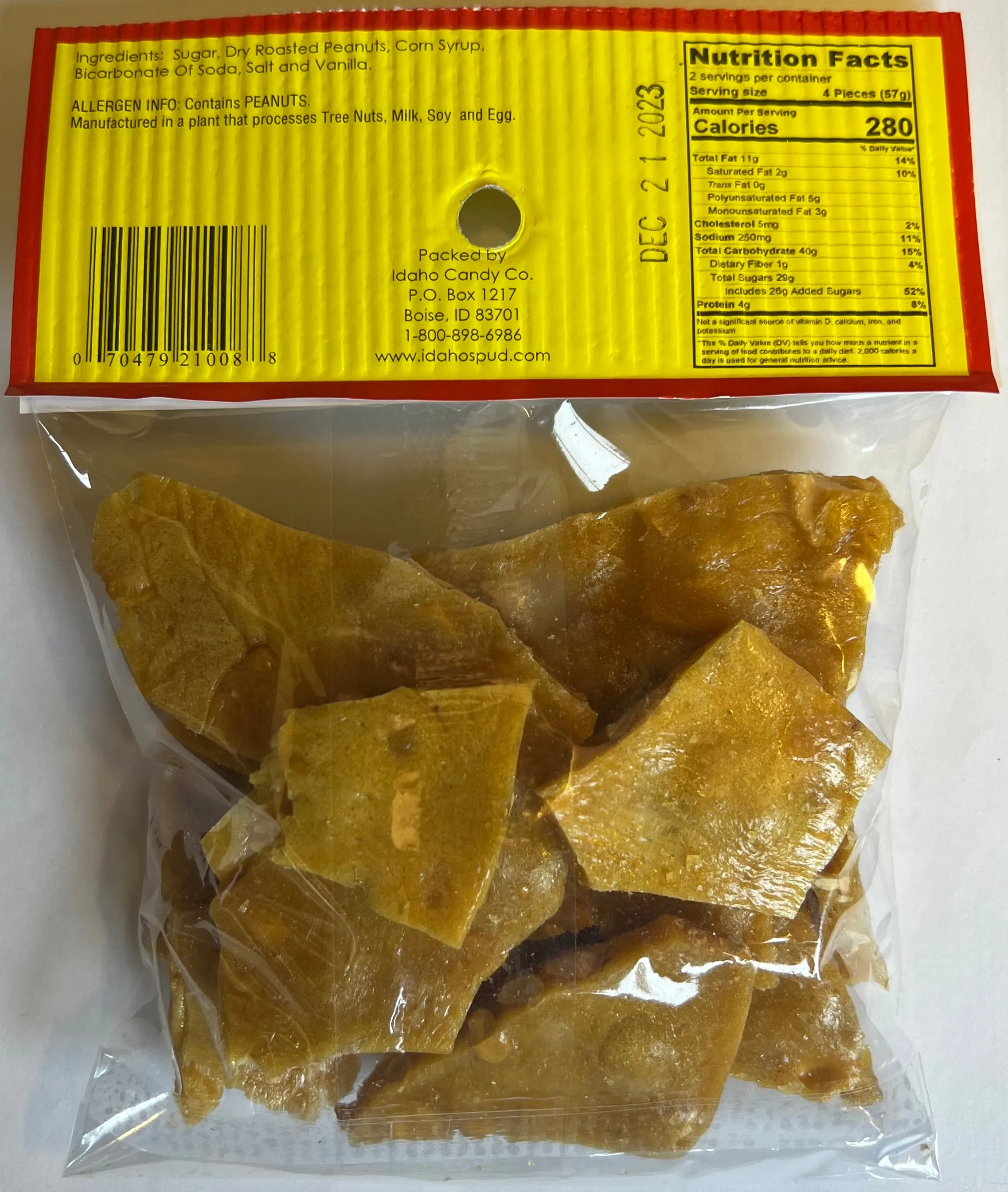 Old Fash Bag Peanut Brittle 4 oz
