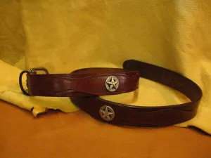 Overlay Design w/Star Conchos Harness Leather Belt
