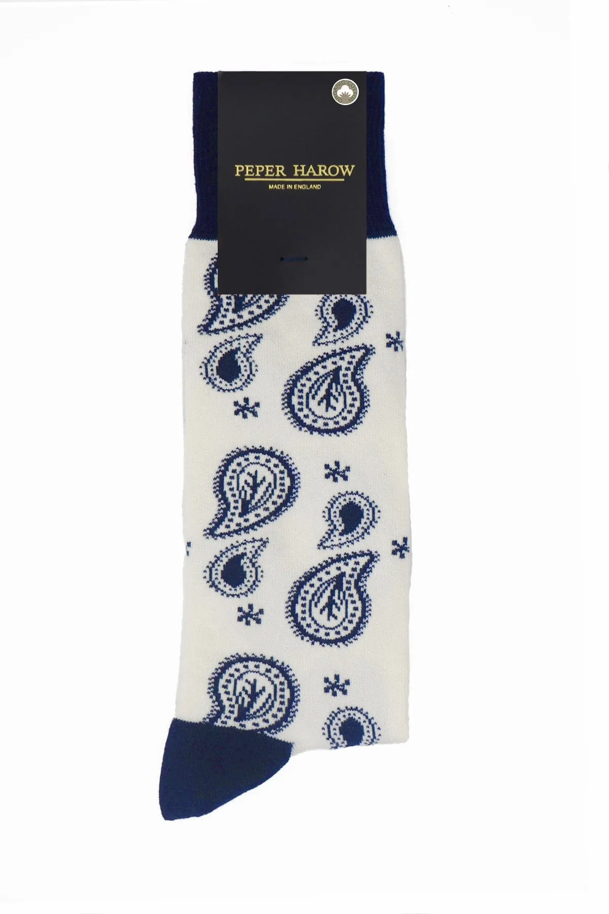 Paisley Men's Organic Cotton Socks | Cream