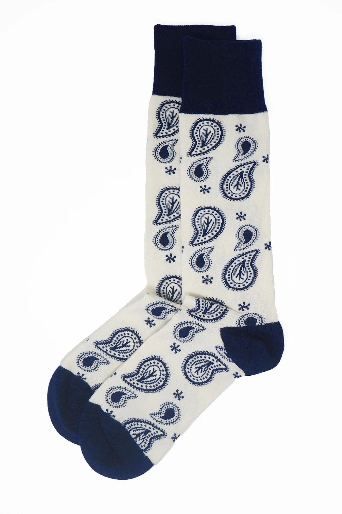 Paisley Men's Organic Cotton Socks | Cream