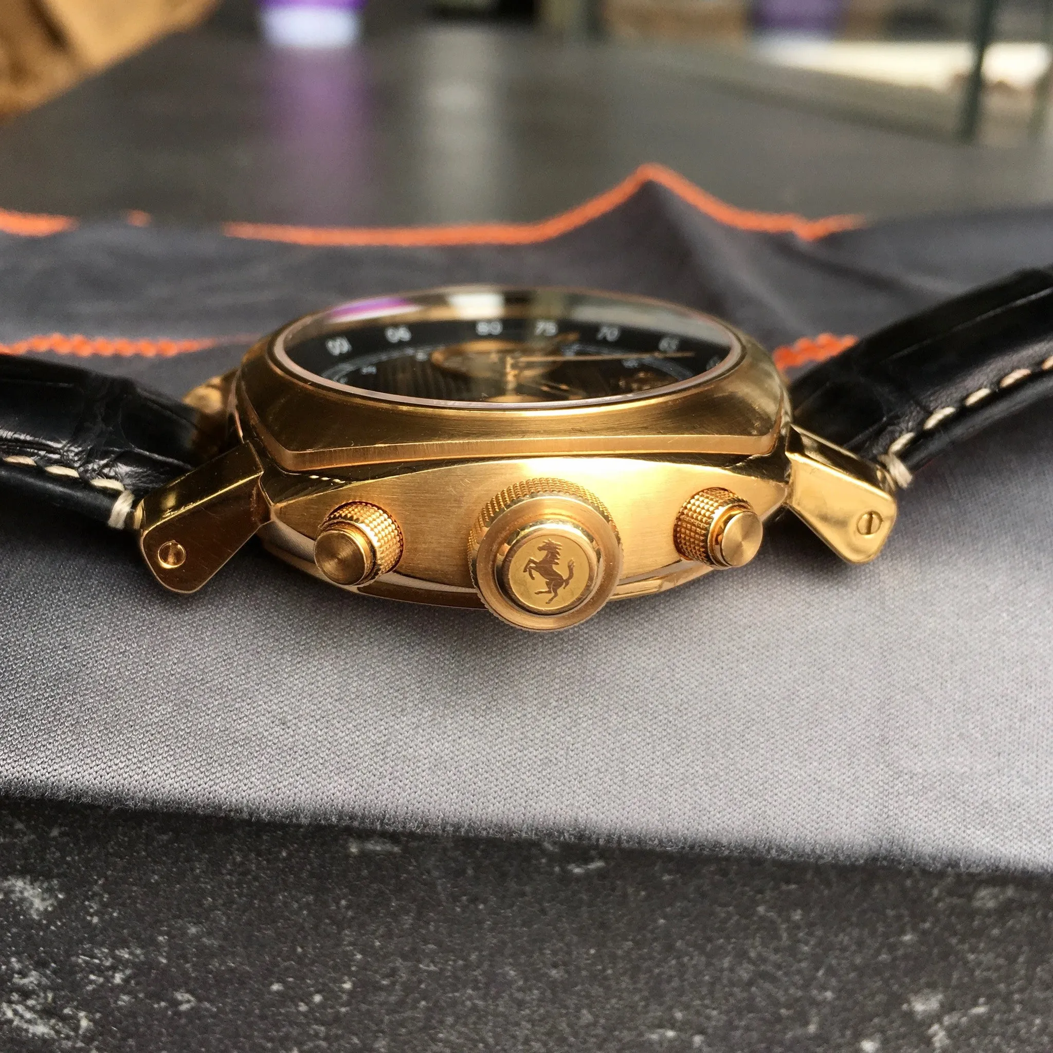 Panerai Ferrari 18K Rose Gold Grand Turismo FER00006 Chronograph Watch Box Papers