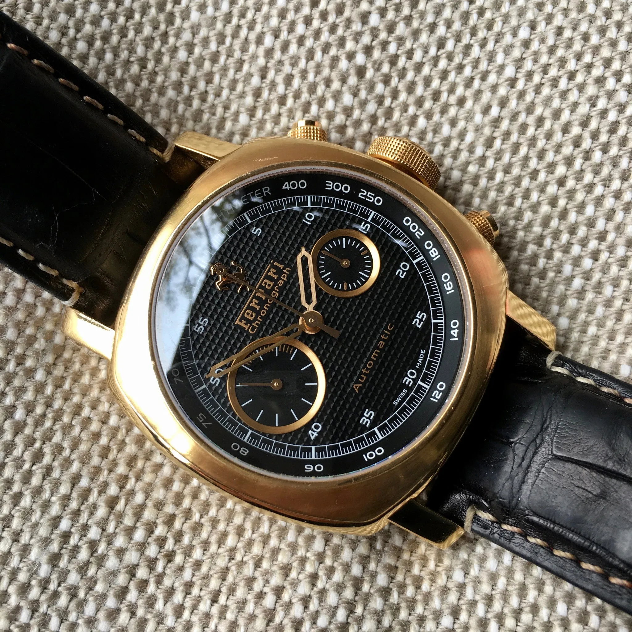 Panerai Ferrari 18K Rose Gold Grand Turismo FER00006 Chronograph Watch Box Papers