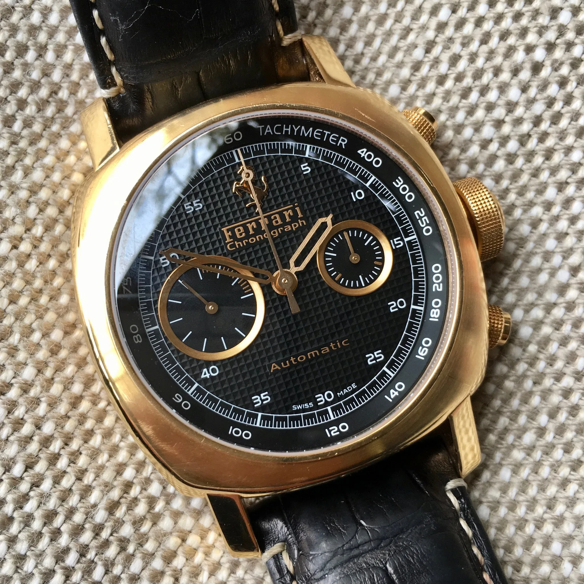 Panerai Ferrari 18K Rose Gold Grand Turismo FER00006 Chronograph Watch Box Papers