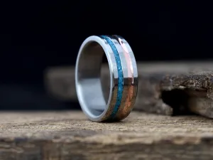 Paradox - Copper and Turquoise Inlay Men's Ring