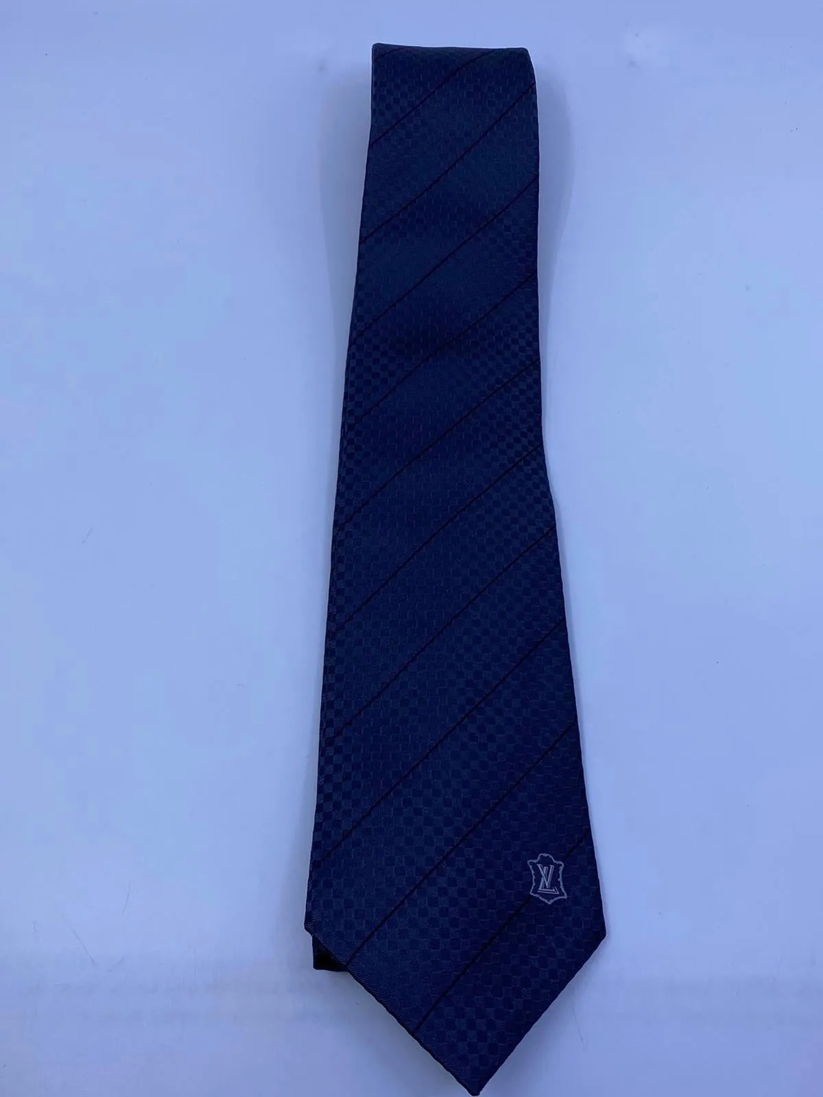 Petit Damier Striped LV Crest Tie