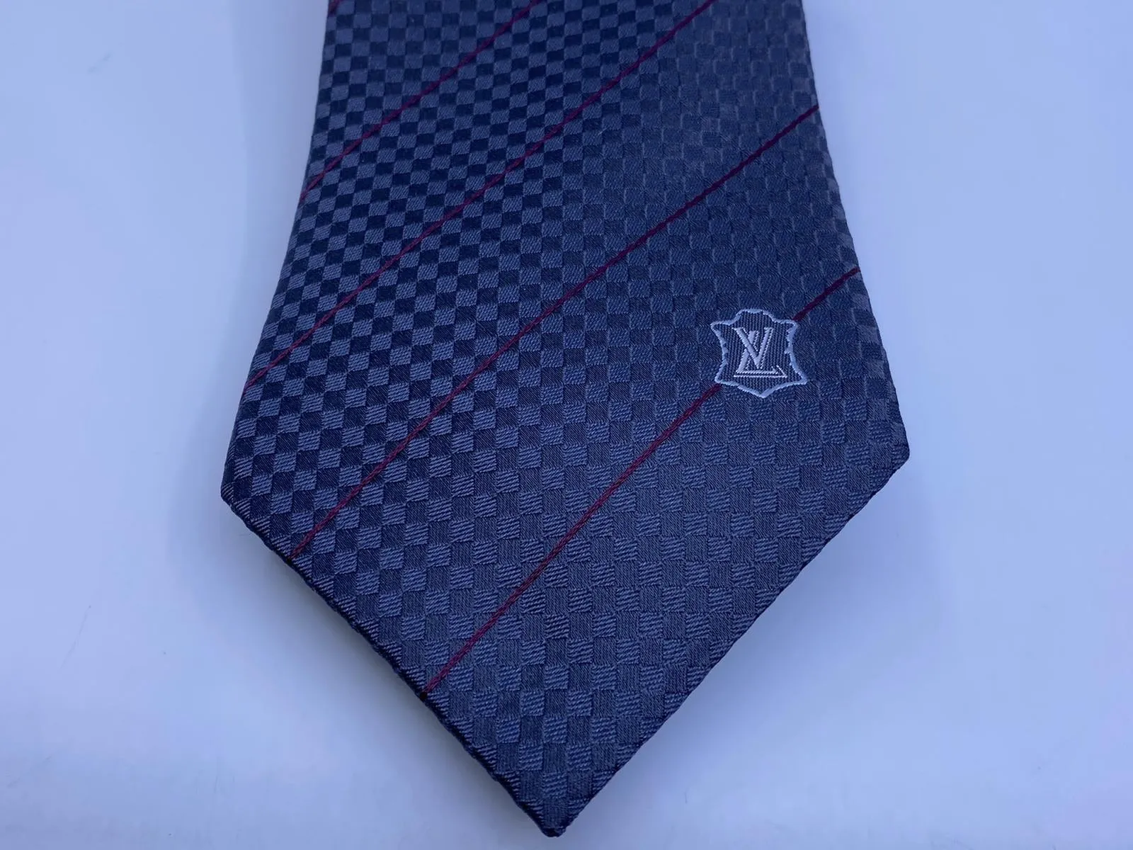 Petit Damier Striped LV Crest Tie