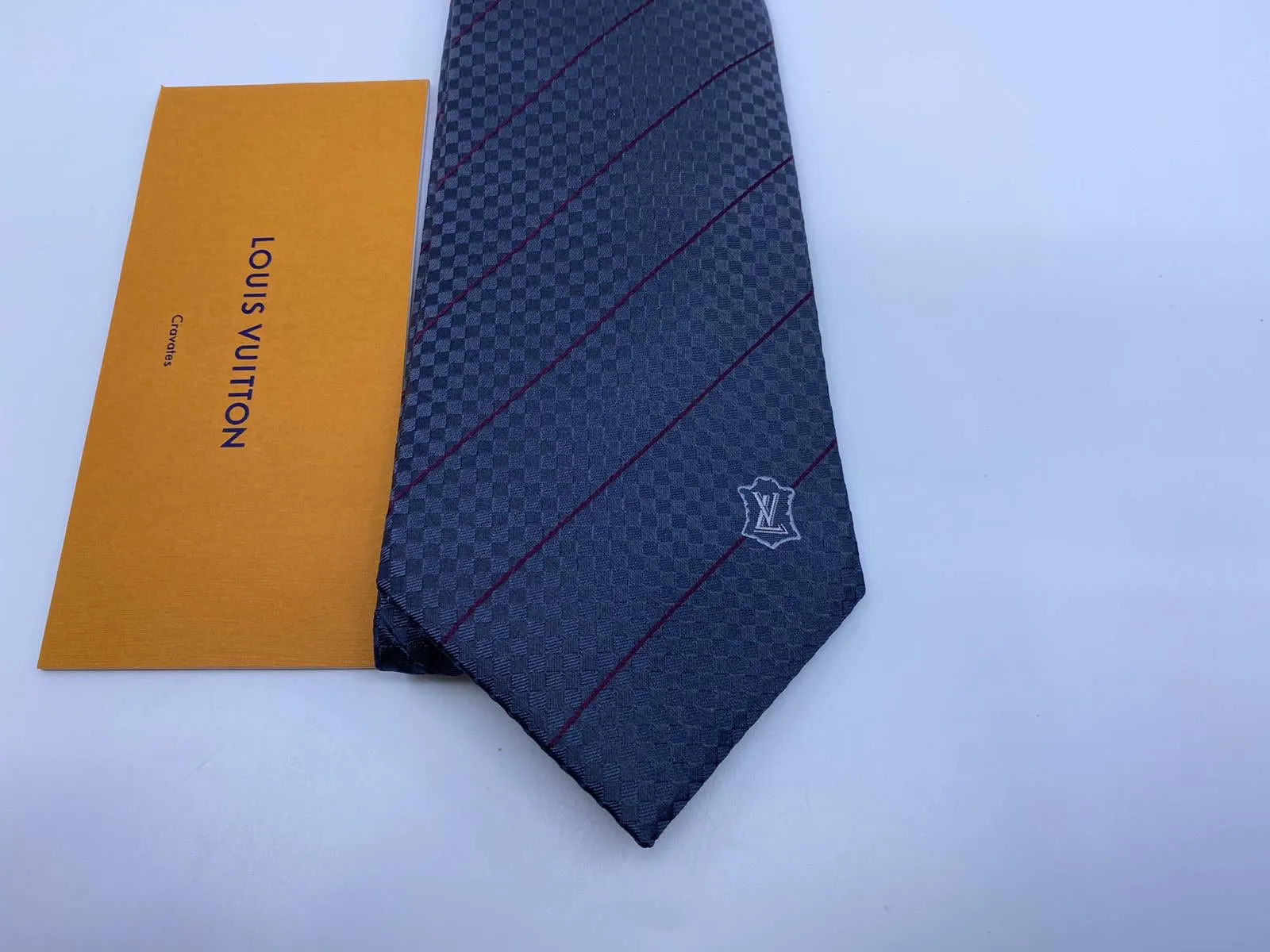 Petit Damier Striped LV Crest Tie