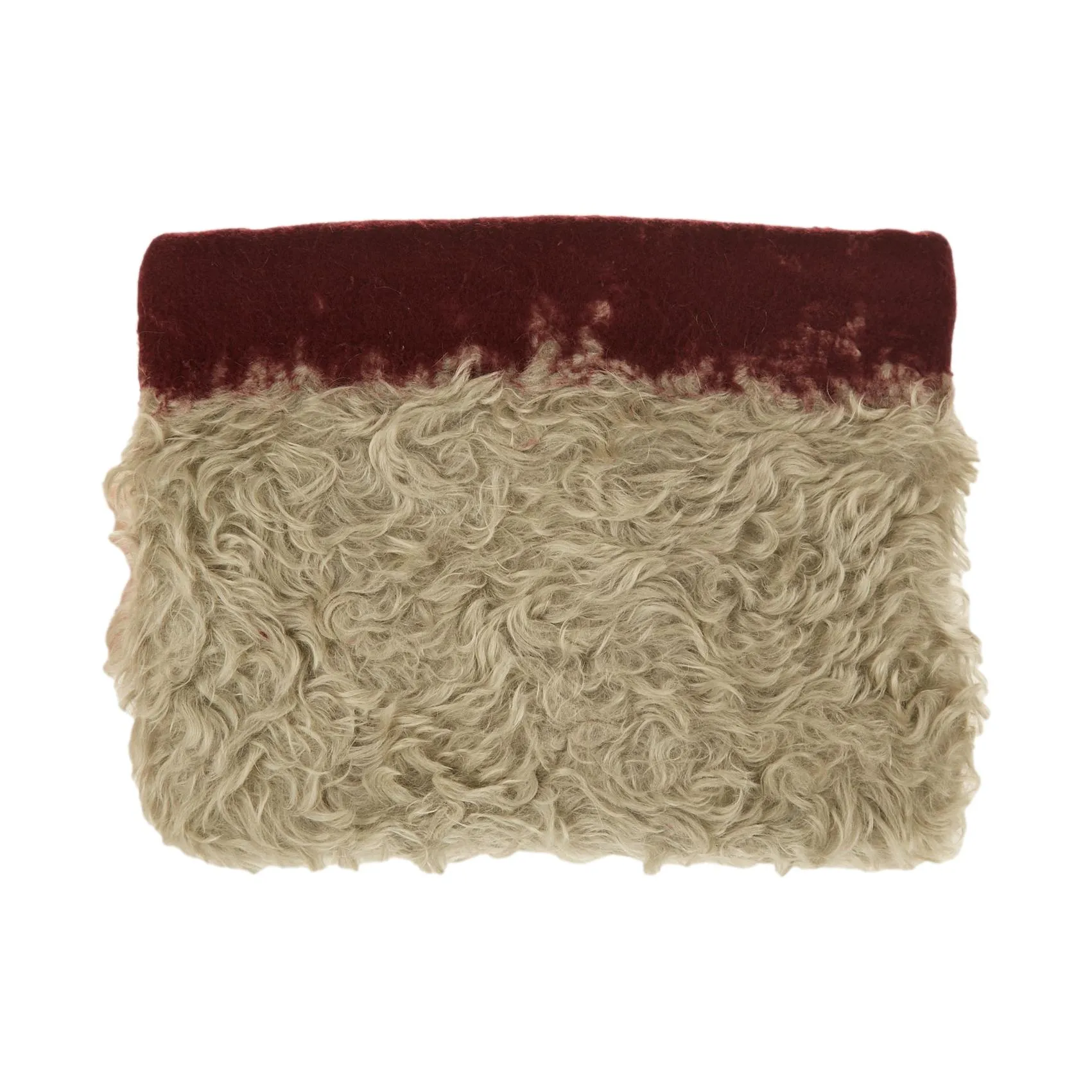 Prada Burgundy Fur Clutch