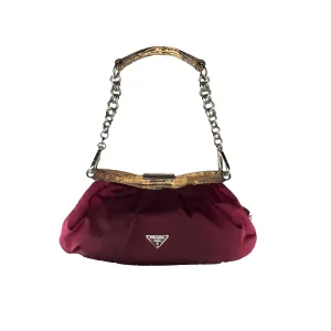 Prada Burgundy Ombre Chain Shoulder Bag