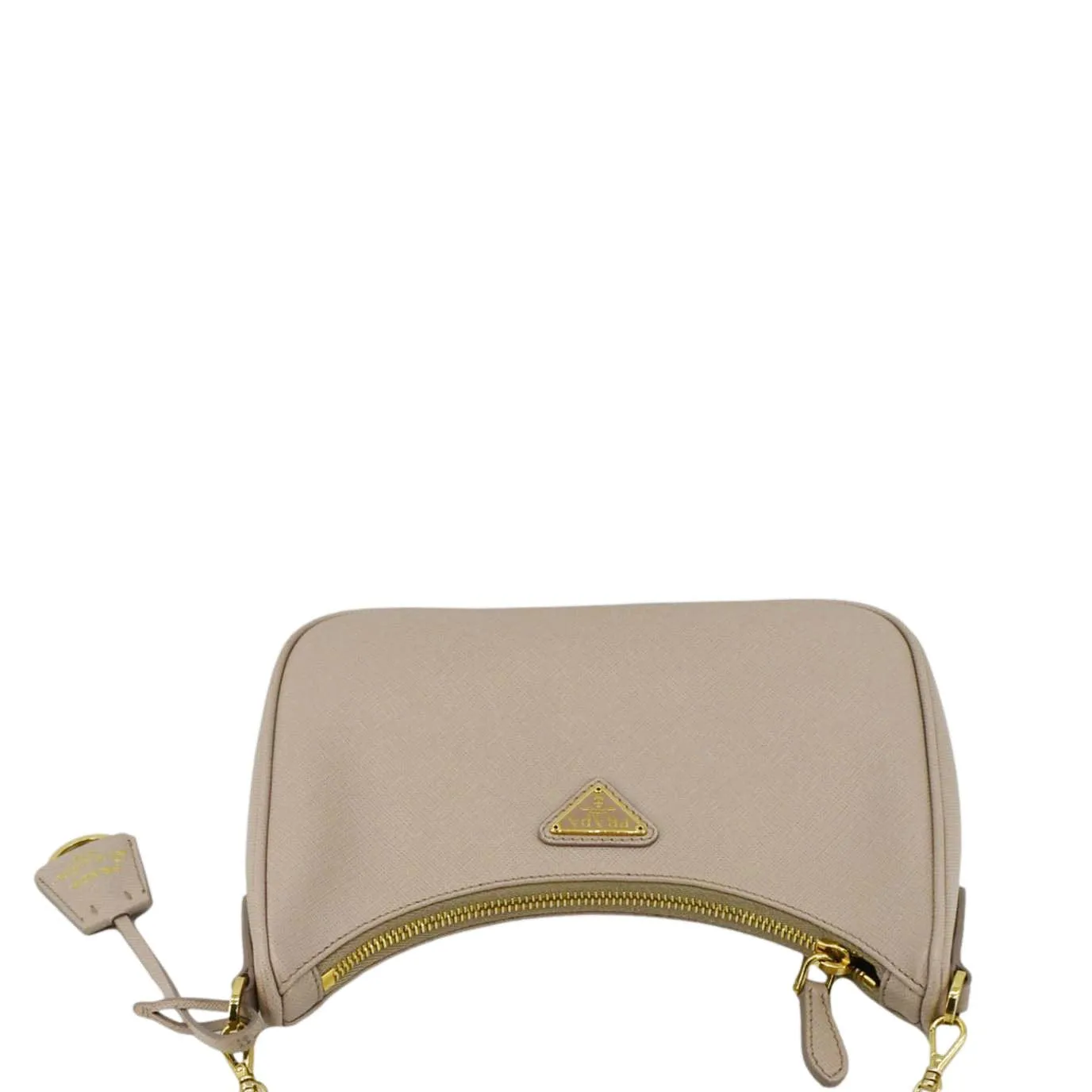 PRADA Re-Edition 2005 Saffiano Leather Shoulder Bag Cameo Beige