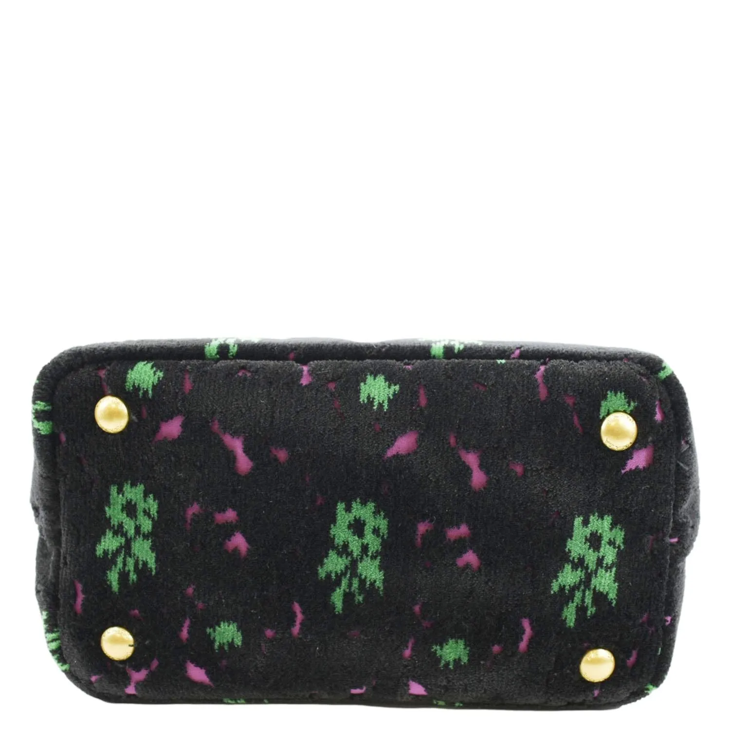 PRADA Small Top Handle Velvet Shoulder Bag Black