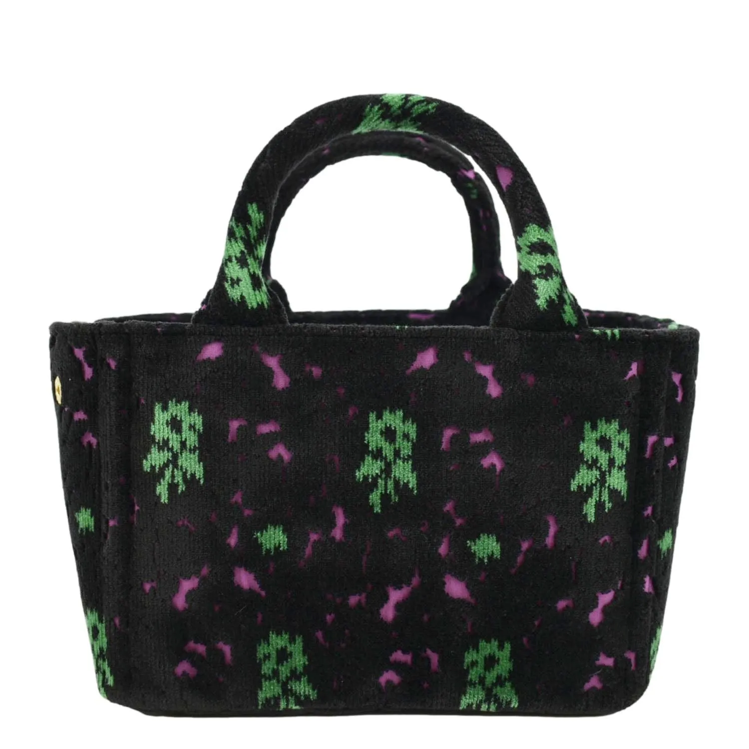PRADA Small Top Handle Velvet Shoulder Bag Black