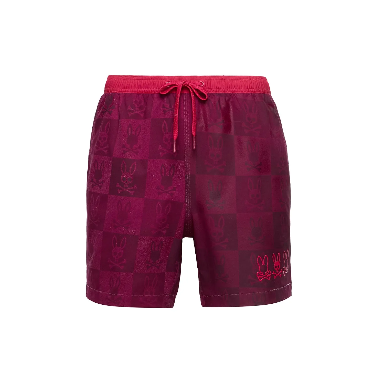 Psycho Bunny Men's Romeo Hydrochromic Swim Trunks - Crimson