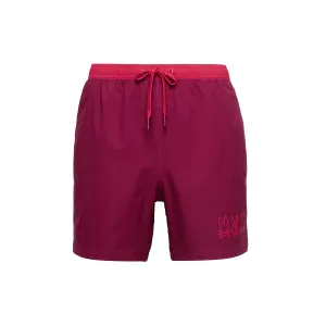 Psycho Bunny Men's Romeo Hydrochromic Swim Trunks - Crimson