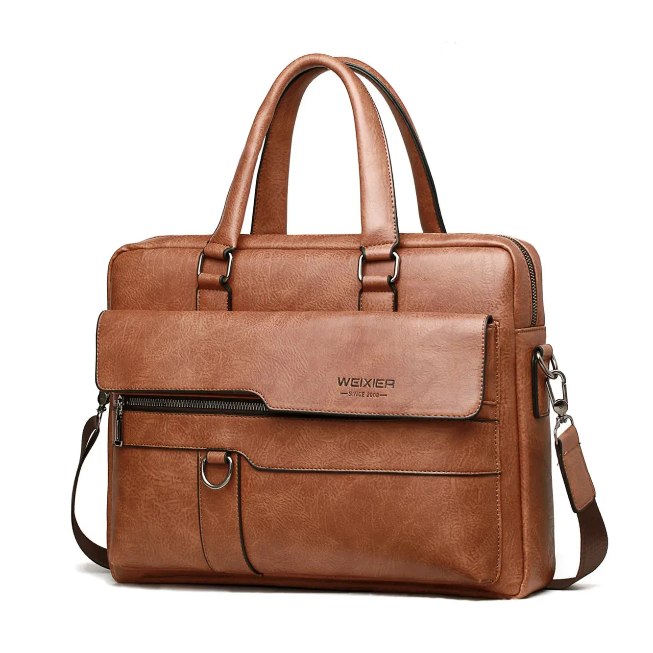 PU Leather Men's 14-Inch Laptop Briefcase