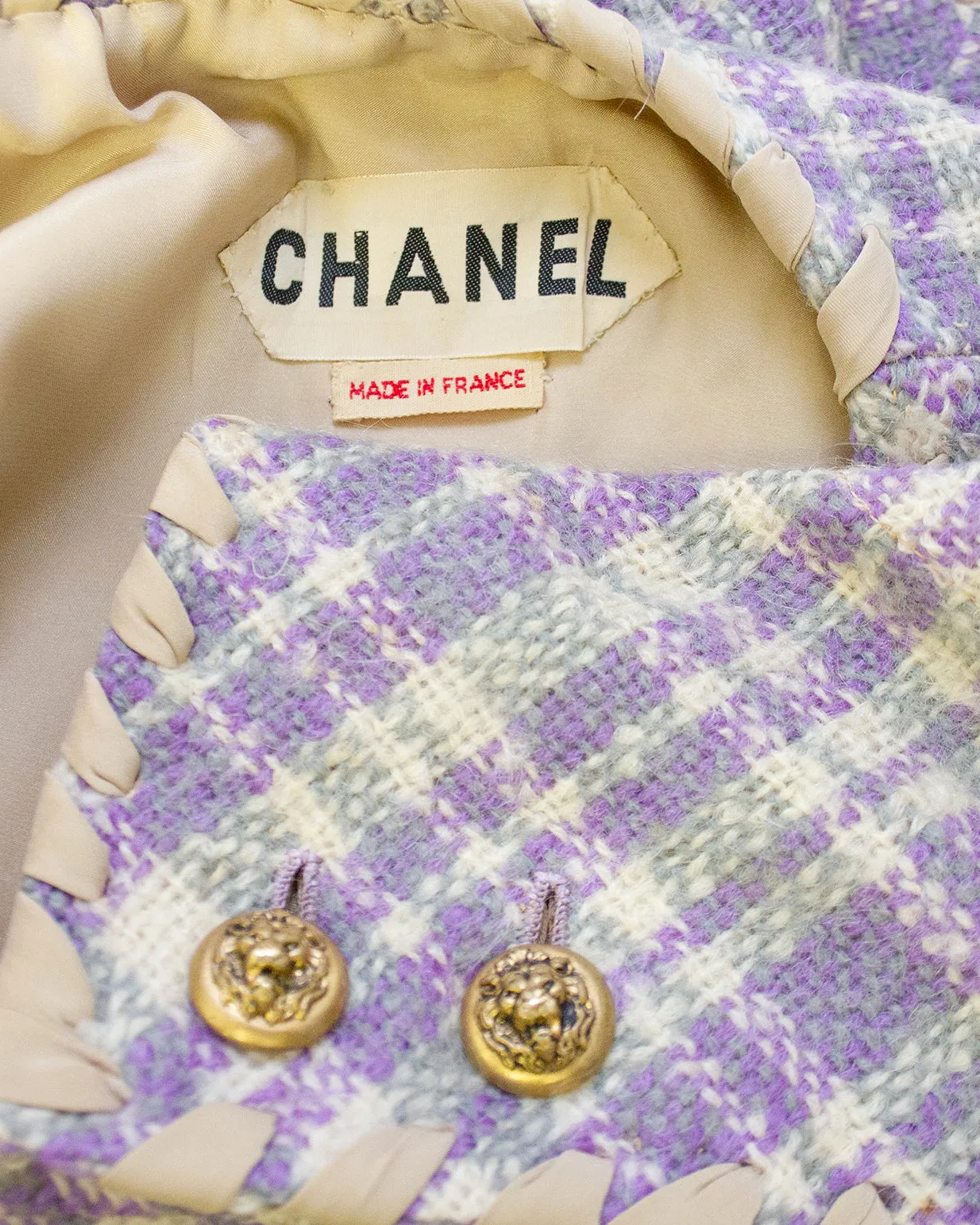Purple Tweed Jacket and Dress Ensemble