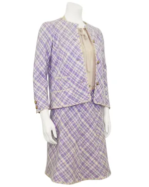 Purple Tweed Jacket and Dress Ensemble