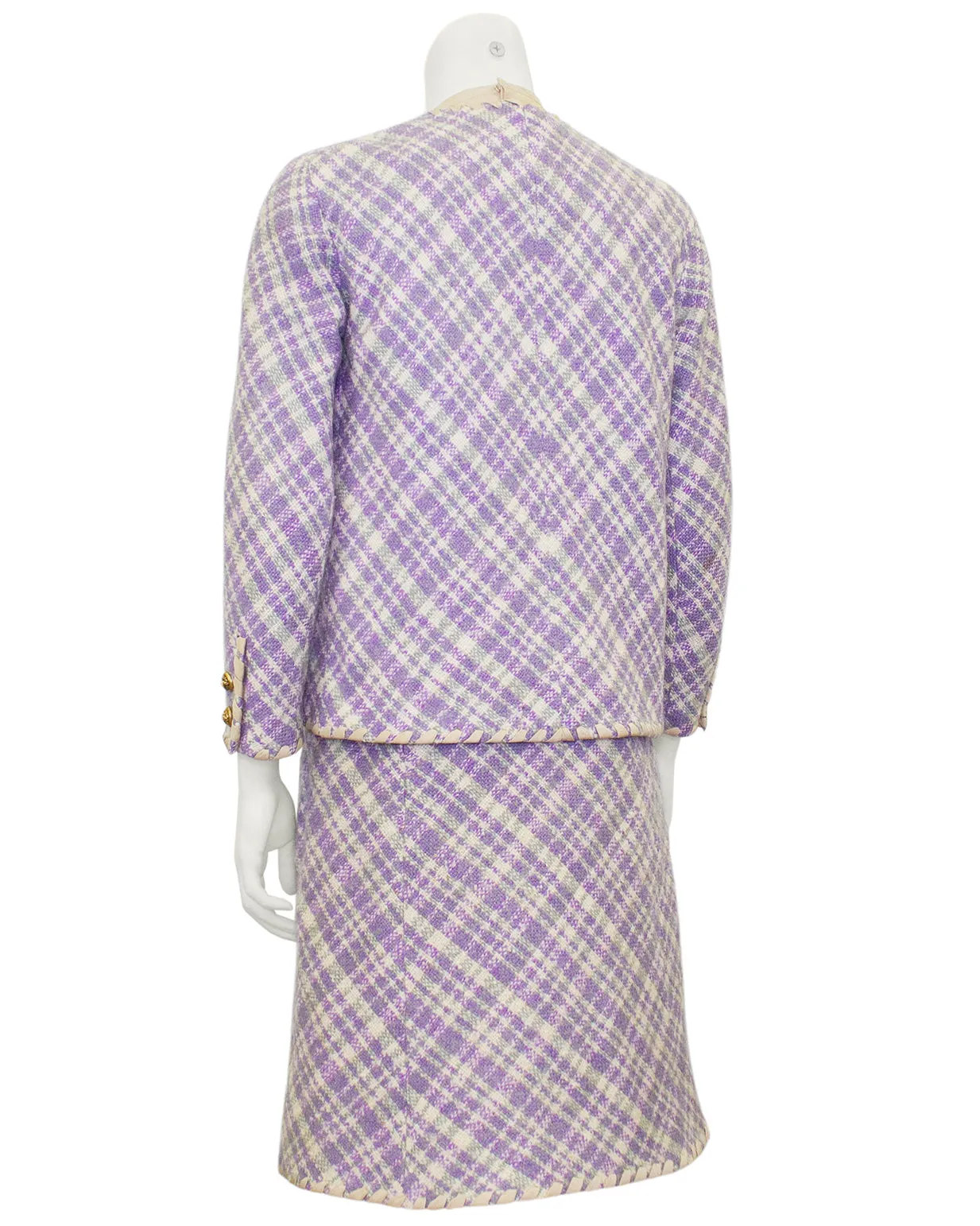 Purple Tweed Jacket and Dress Ensemble
