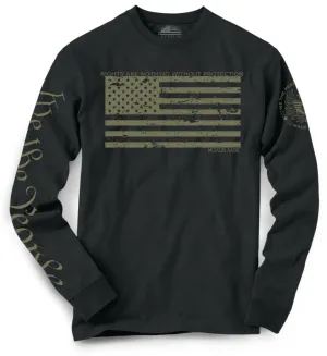 Rights Are Nothing Without Protection Long Sleeve | Black & Olive
