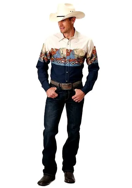 Roper Men's Border Print Western Shirt