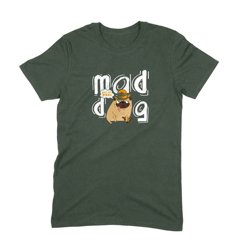 Round Neck T-Shirt (Men) - Pizza Pug (6 Colours)