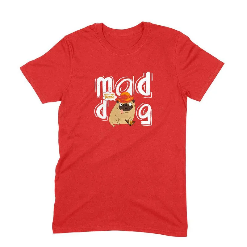 Round Neck T-Shirt (Men) - Pizza Pug (6 Colours)