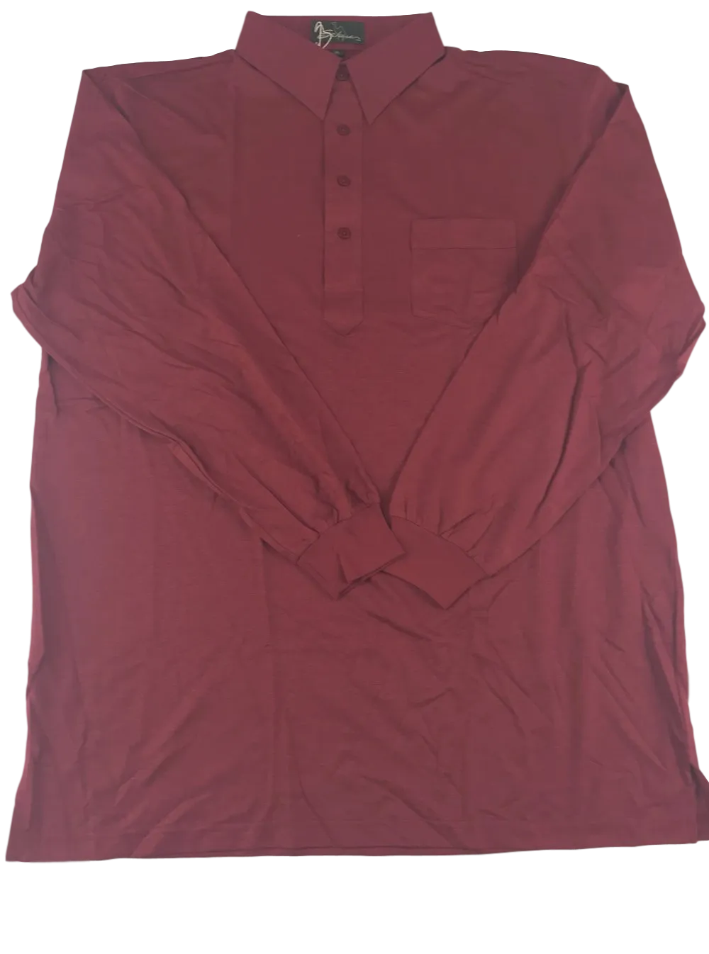 Sahara  Mens  Burgundy  Long Sleeve Polo