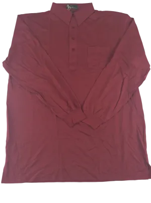 Sahara  Mens  Burgundy  Long Sleeve Polo