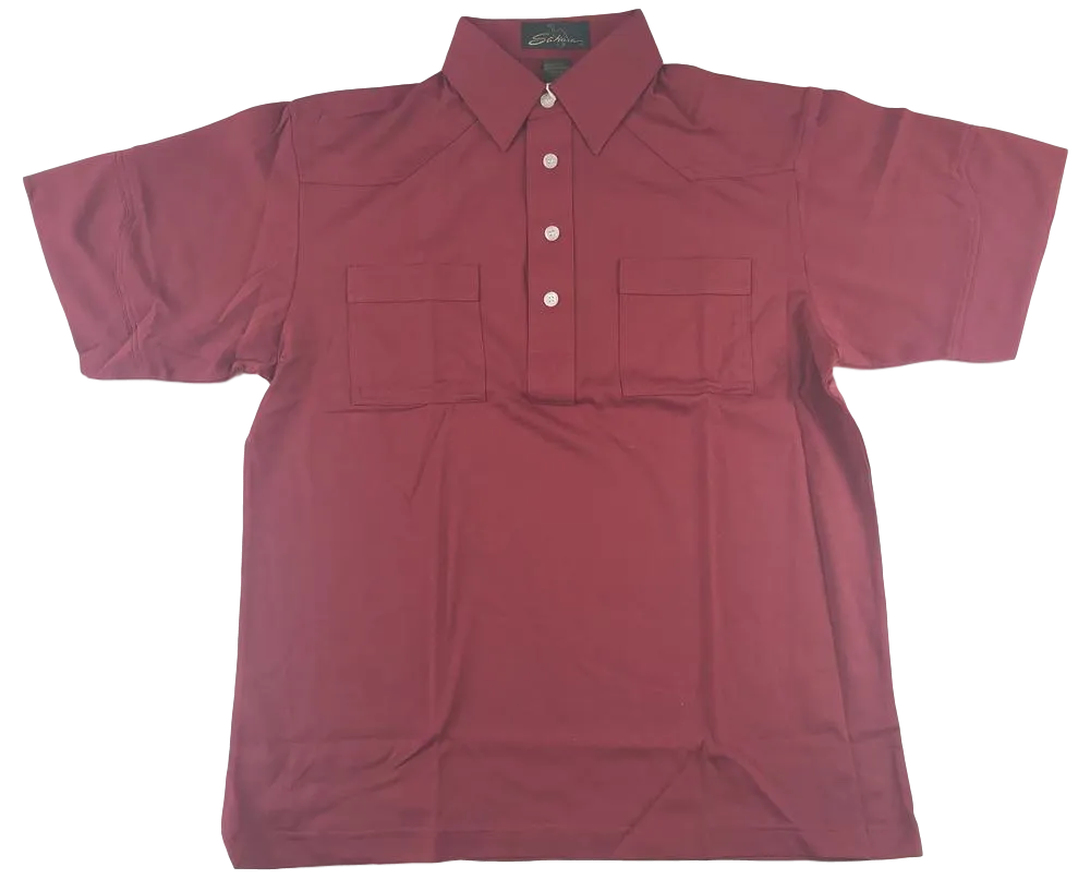 Sahara  Mens  Burgundy  Short  Sleeve Polo