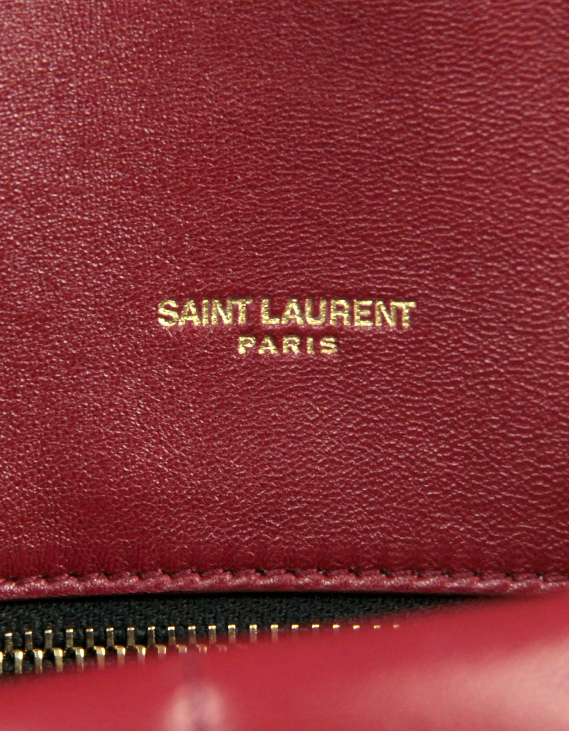 Saint Laurent Burgundy Leather Small Loulou Puffer Bag