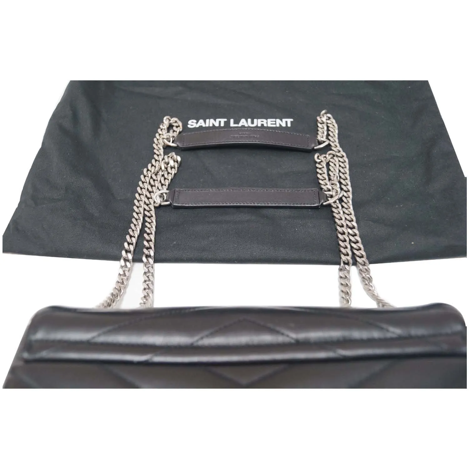 SAINT LAURENT Matelasse Loulou Monogram Calfskin Shoulder Bag Black