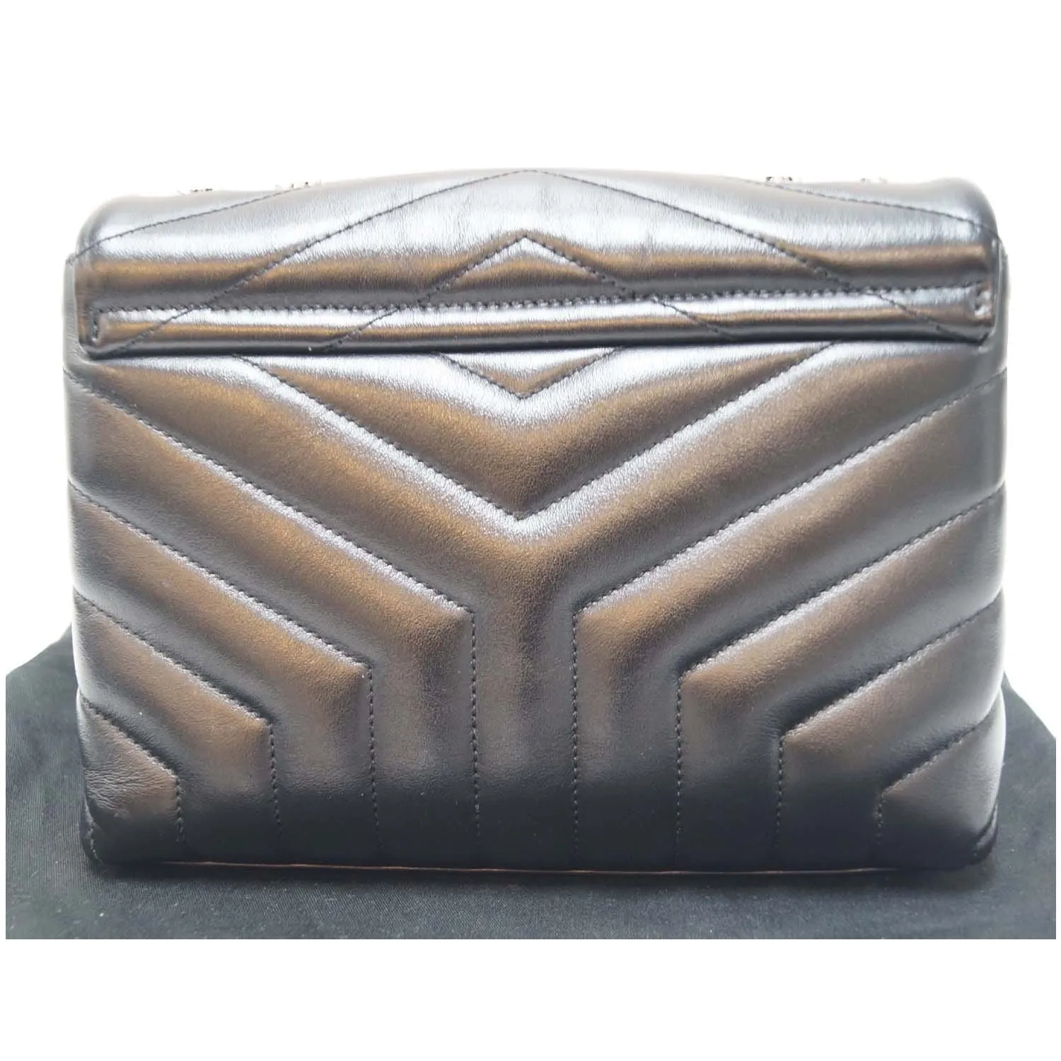SAINT LAURENT Matelasse Loulou Monogram Calfskin Shoulder Bag Black