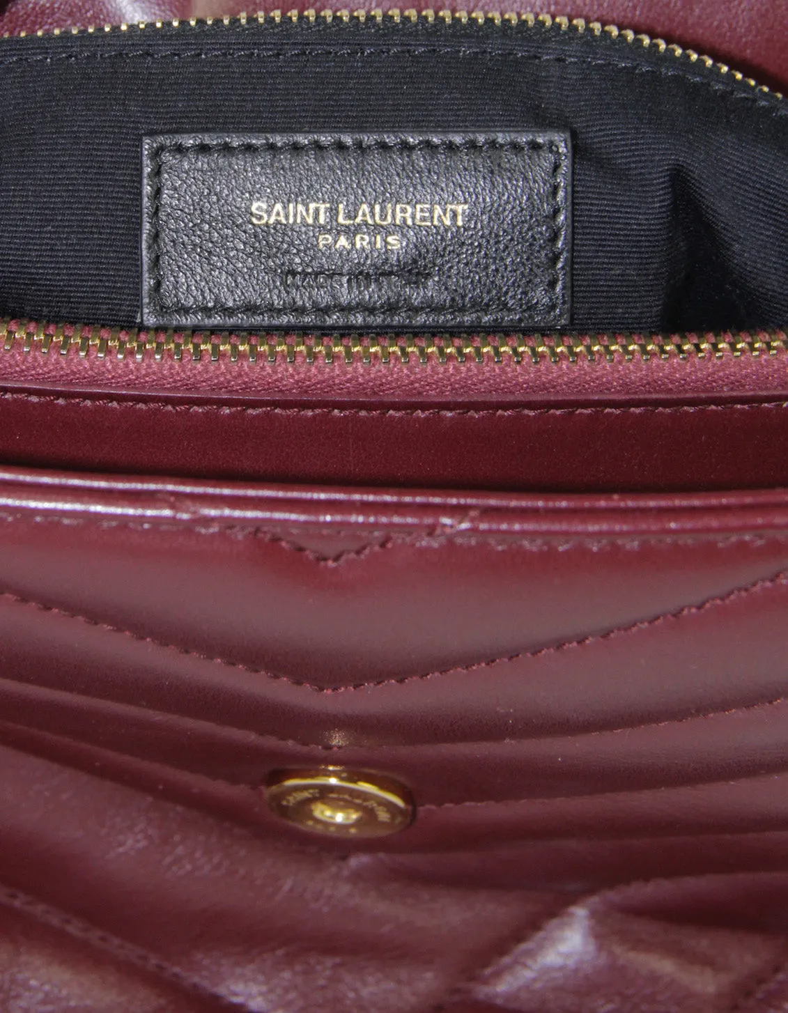 Saint Laurent Rouge Legion Calfskin Y Small Loulou Chain Shoulder Bag