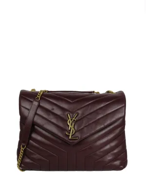 Saint Laurent Rouge Legion Calfskin Y Small Loulou Chain Shoulder Bag