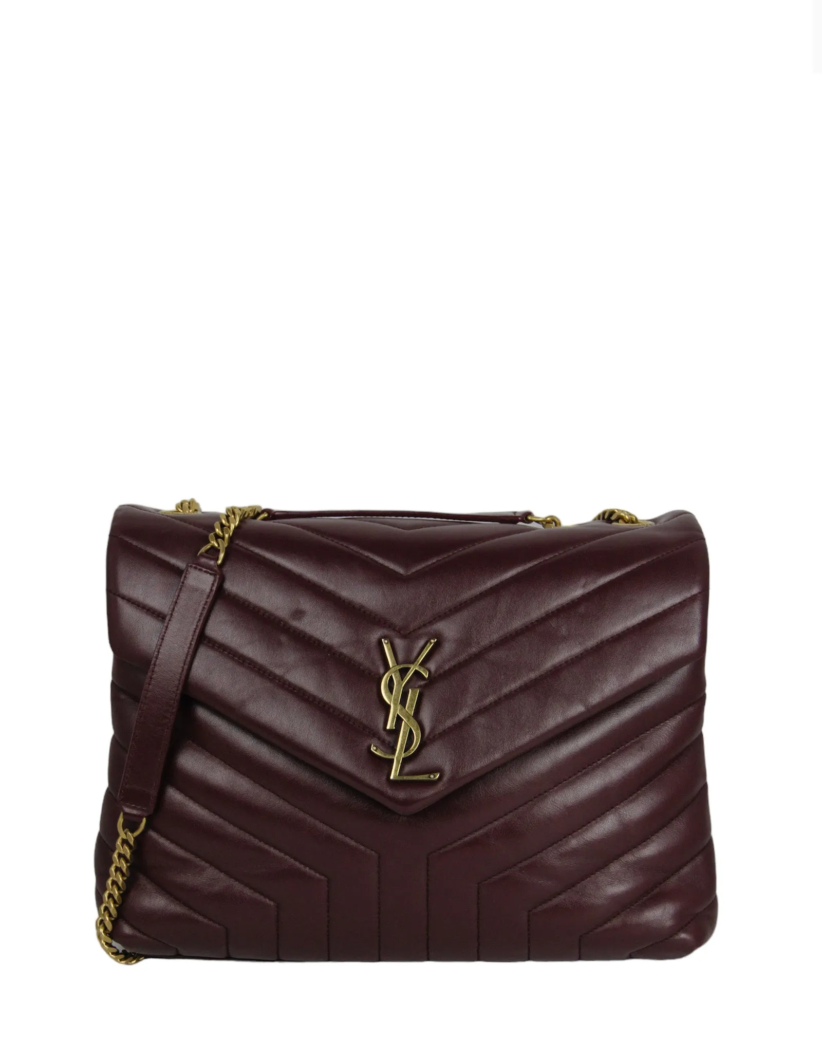 Saint Laurent Rouge Legion Calfskin Y Small Loulou Chain Shoulder Bag