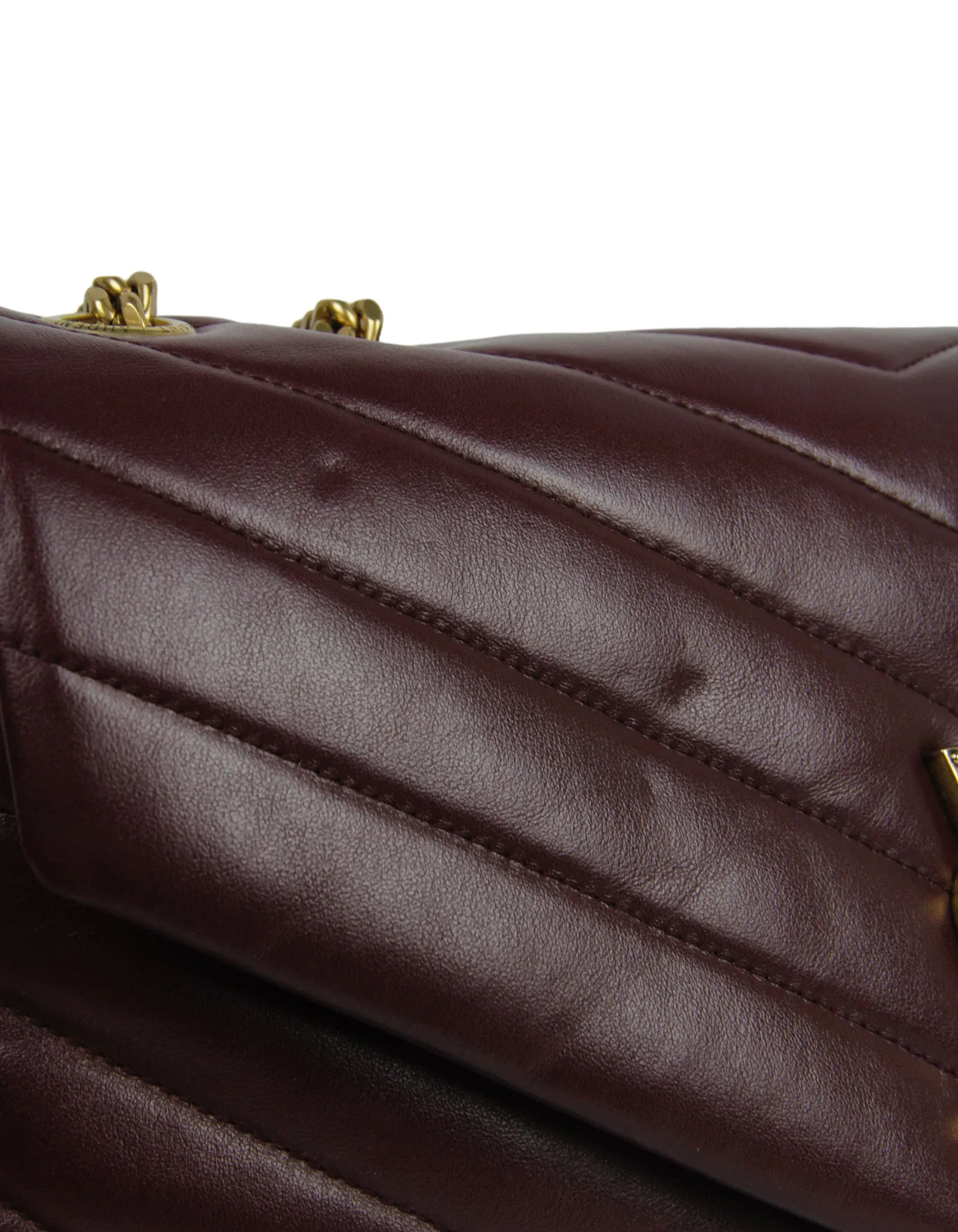 Saint Laurent Rouge Legion Calfskin Y Small Loulou Chain Shoulder Bag