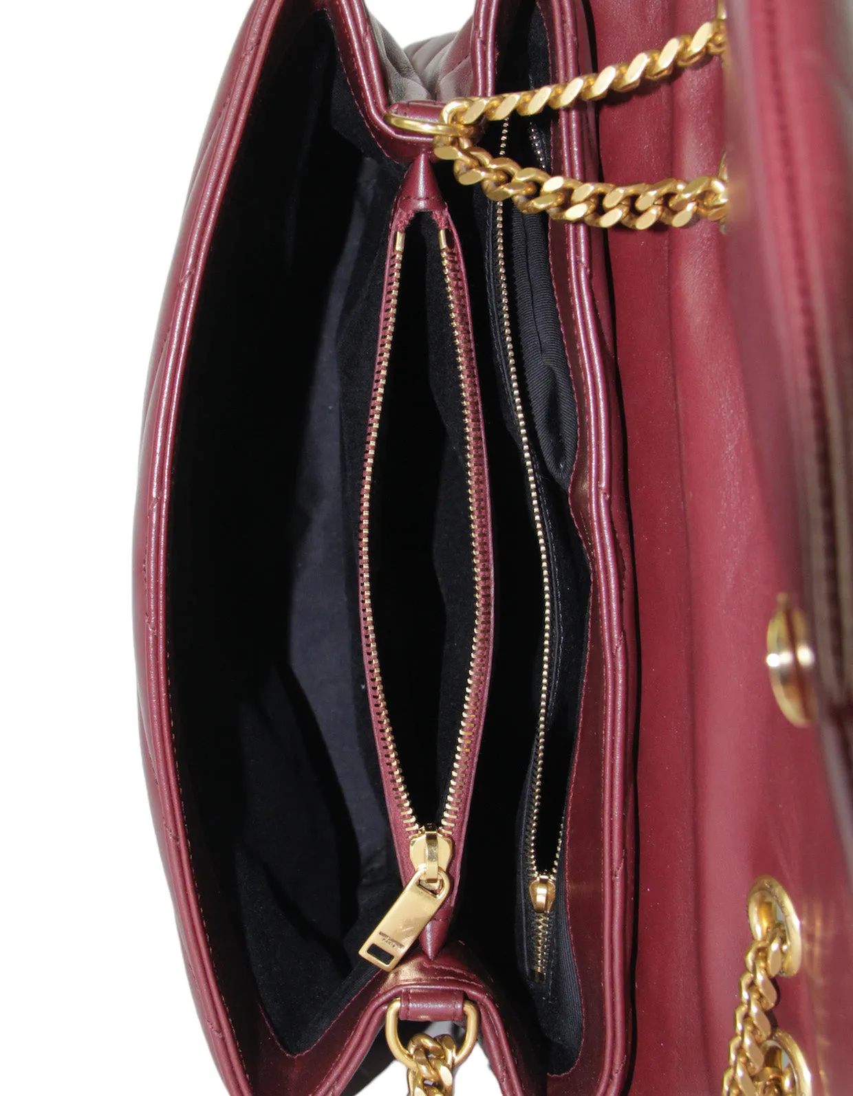 Saint Laurent Rouge Legion Calfskin Y Small Loulou Chain Shoulder Bag