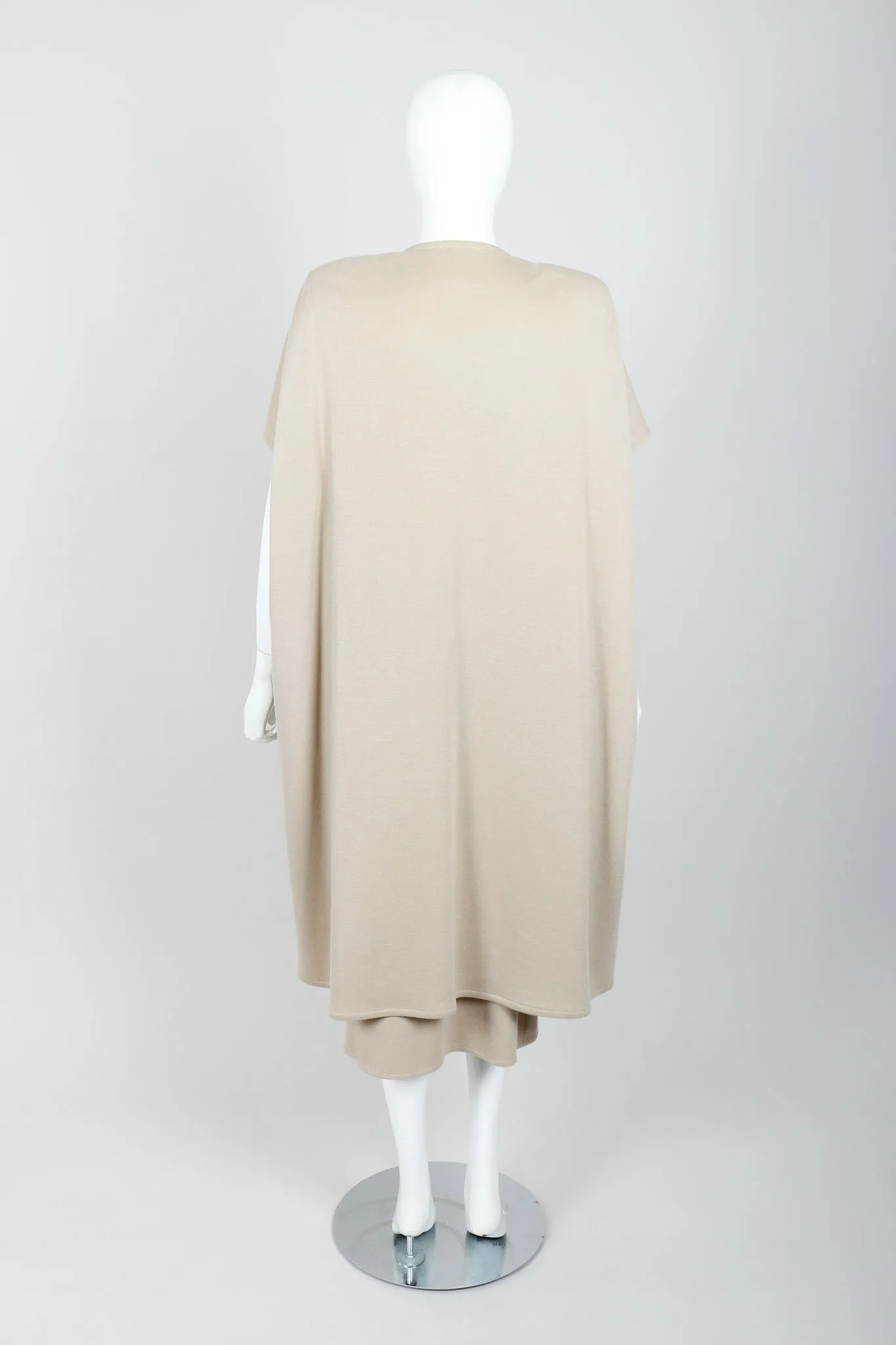 Sand Beige Knit Duster & Skirt Set