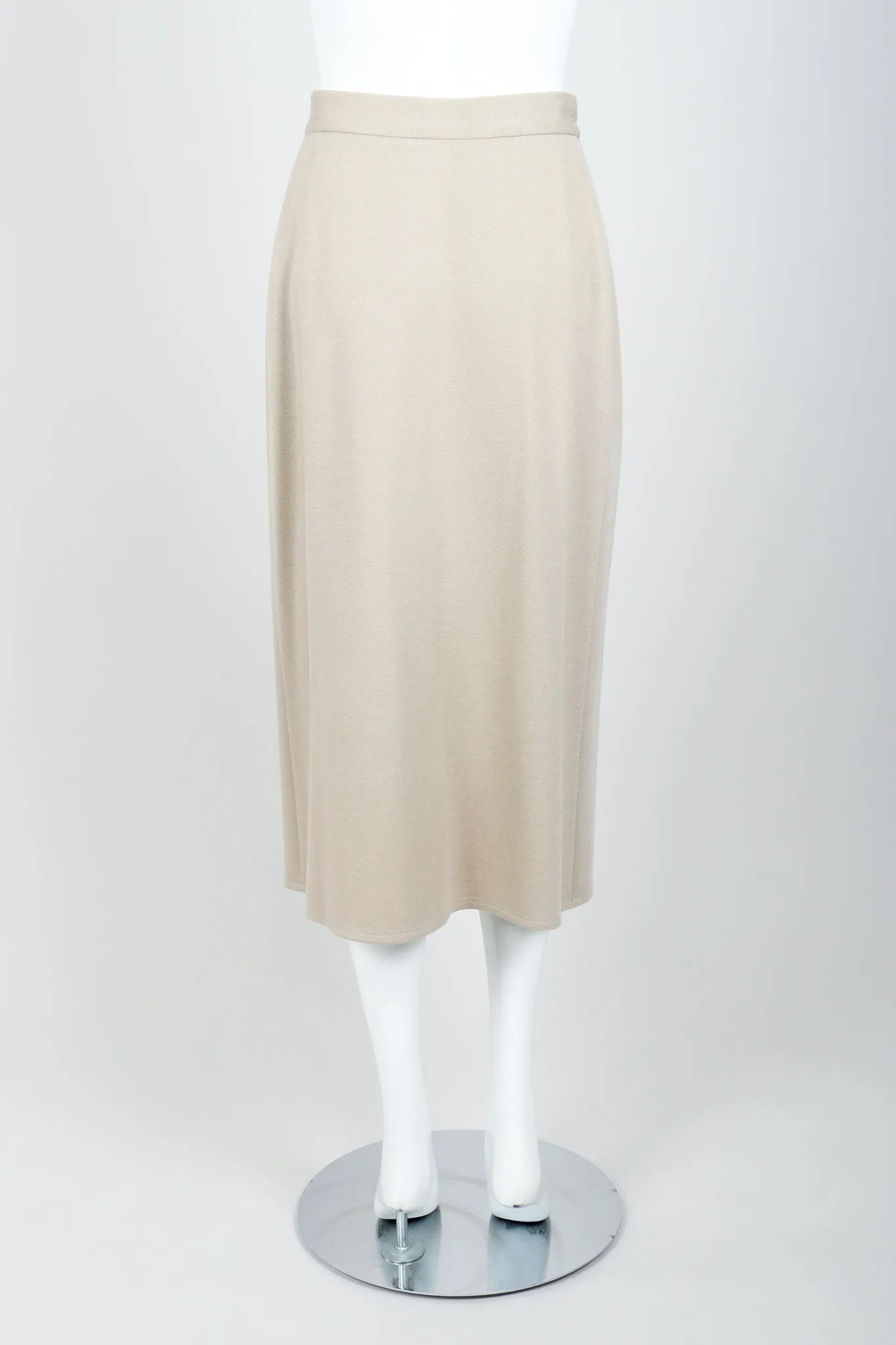 Sand Beige Knit Duster & Skirt Set