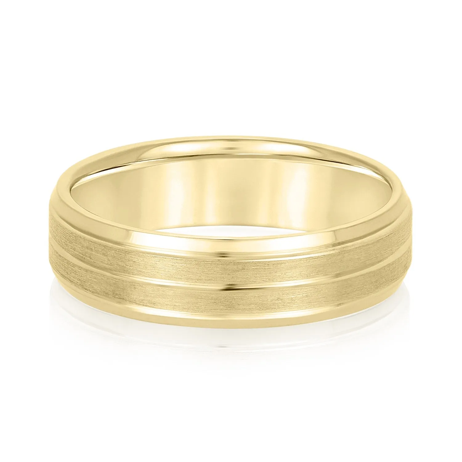 Sand Blast Men's Wedding Band with a Single Center Strip