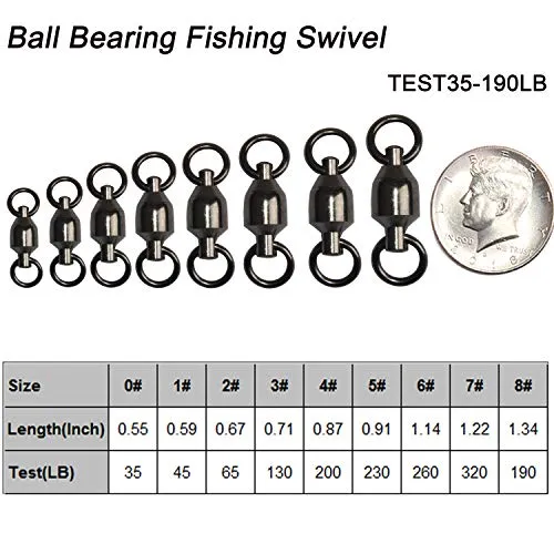 Shaddock Fishing 25 Pack 100% Copper 35lb-390lb High Strength Fishing Ball Bearing Swivels Fish Swivel Connectors with Strong Solid Welded Rings (Size 0 (35lb) 25 Pack)