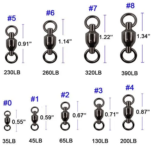 Shaddock Fishing 25 Pack 100% Copper 35lb-390lb High Strength Fishing Ball Bearing Swivels Fish Swivel Connectors with Strong Solid Welded Rings (Size 0 (35lb) 25 Pack)