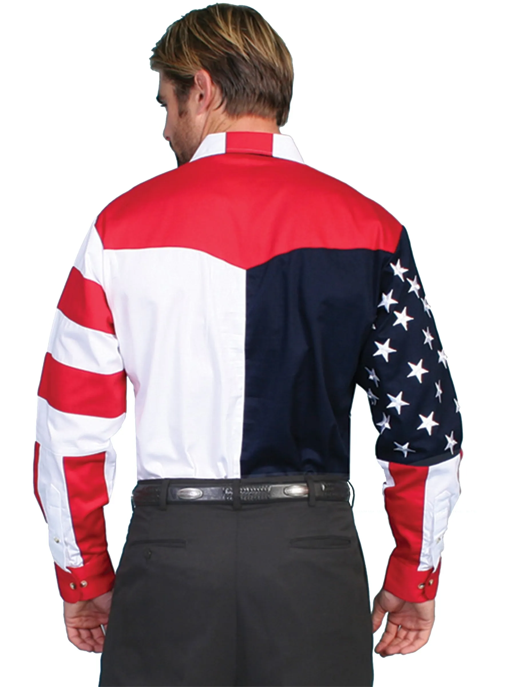 Shirt, Men's Old Glory Button Down Long or Short Sleeve