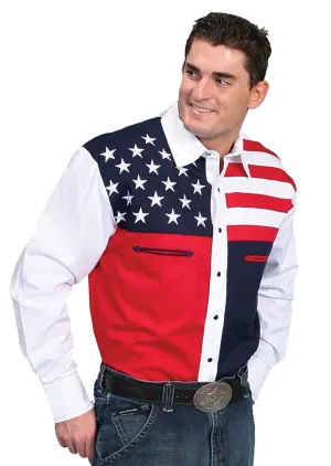 Shirt, Men's Old Glory Button Down Long or Short Sleeve
