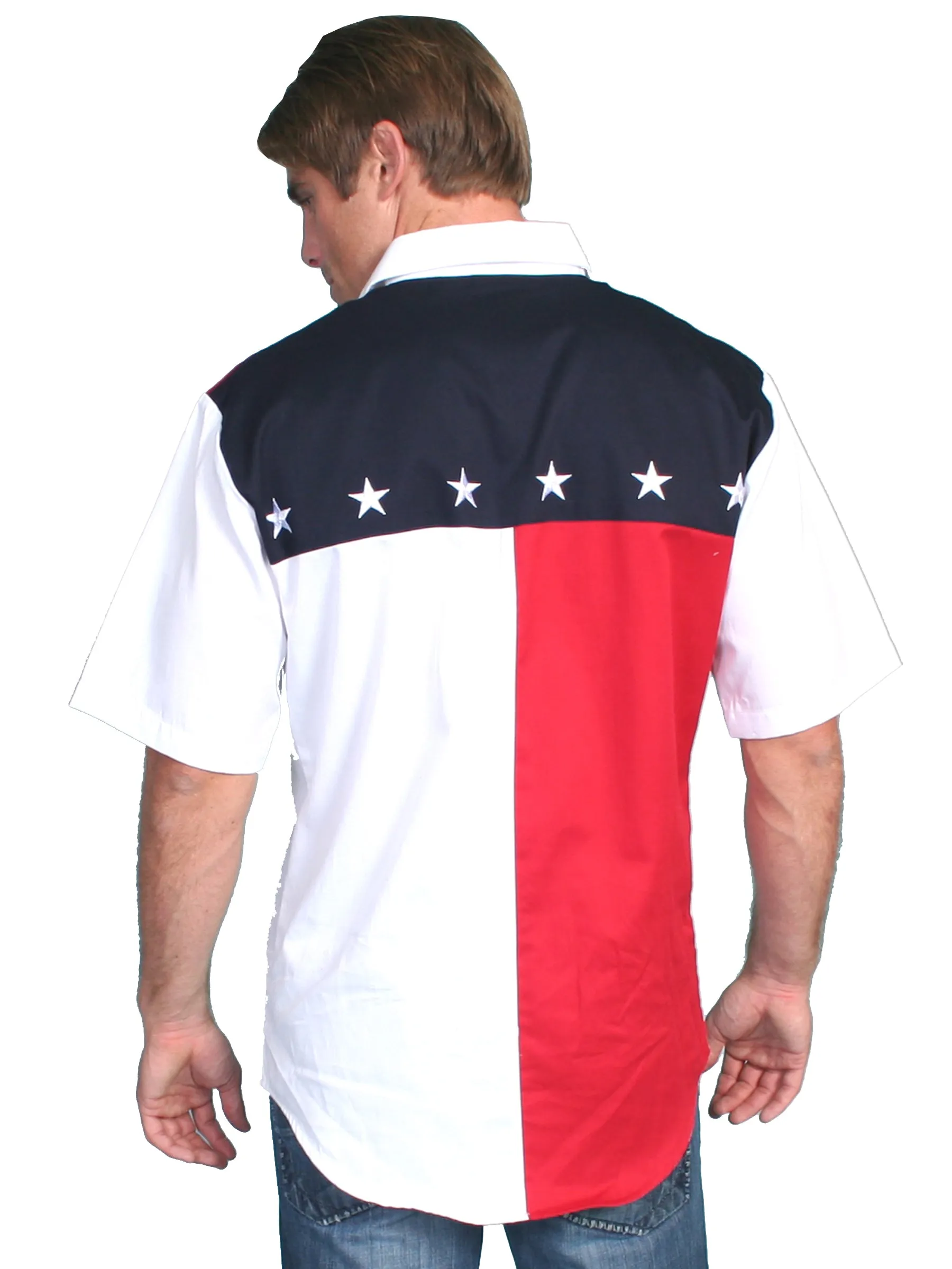 Shirt, Men's Old Glory Button Down Long or Short Sleeve