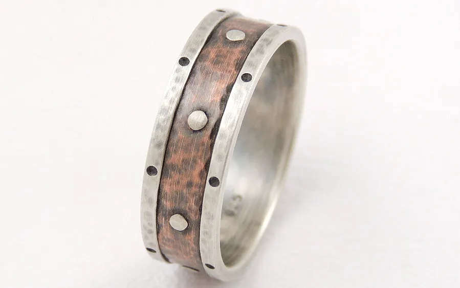 Silver copper wedding ring