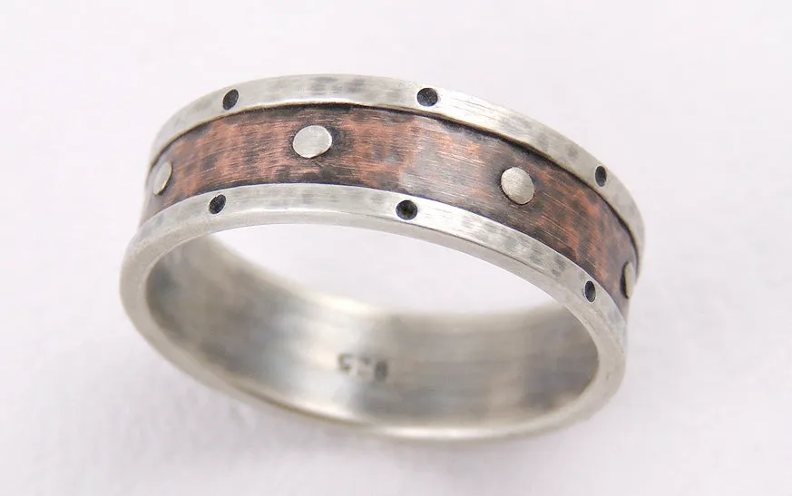 Silver copper wedding ring