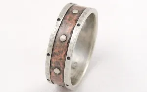 Silver copper wedding ring