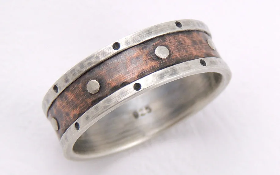 Silver copper wedding ring