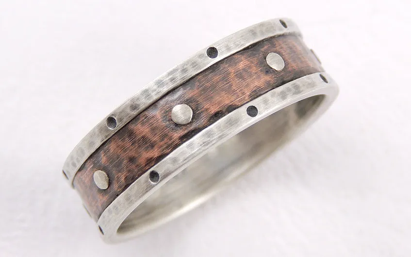 Silver copper wedding ring